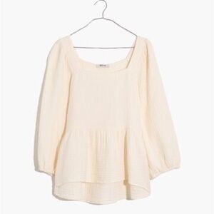 Lightspun Millbrook Puff-Sleeve Peplum Top